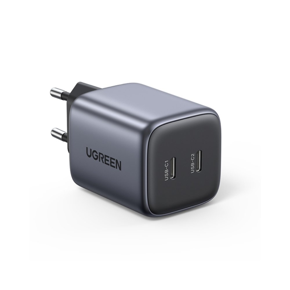 Сетевое зарядное устройство UGREEN CD294 Mini USB-A+USB-C 45W PD GaN Fast Charger. Цвет: серый