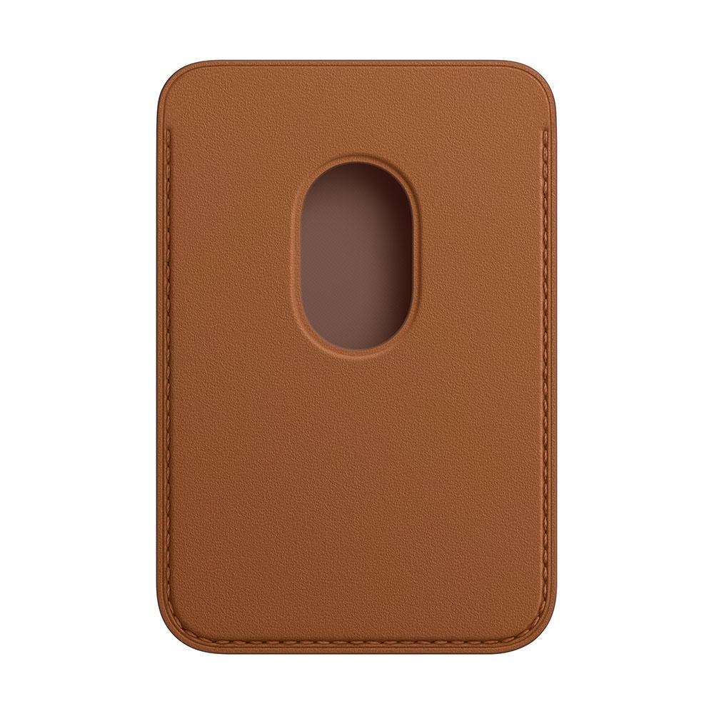Кожаный чехол-бумажник MagSafe для iPhone. Цвет: золотисто-коричневый