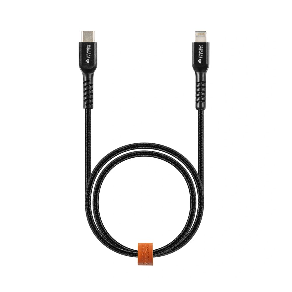 Кабель Lyambda MFI USB-C — Lightning M/M, 3А, 0.25м. Цвет: чёрный
