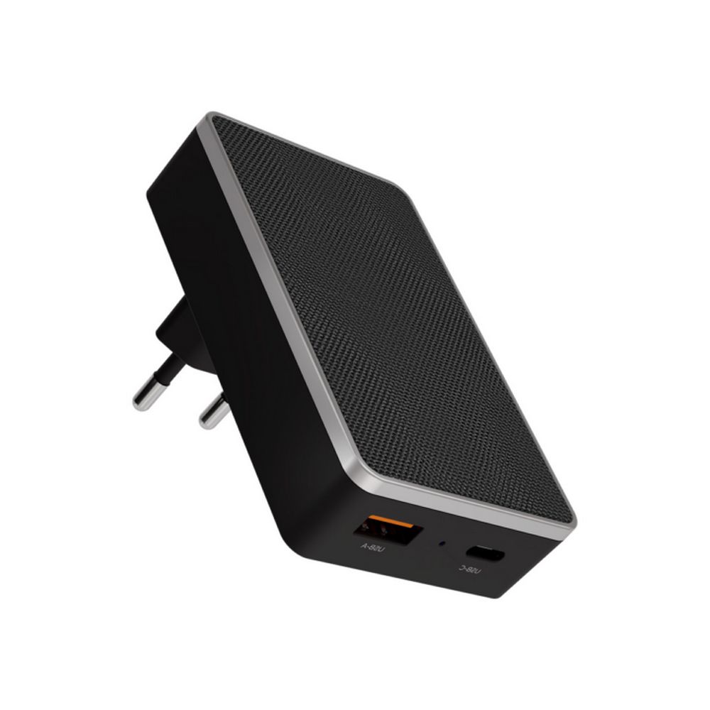 Сетевое зарядное устройство VLP Dual Wall Charger 20W, PD, QC, USB-C + USB-A. Цвет: чёрный