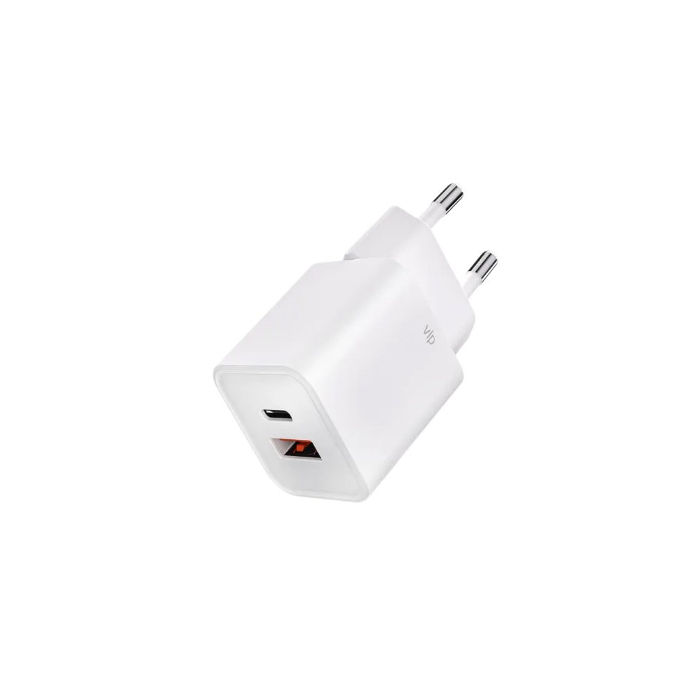 Сетевое зарядное устройство VLP G-Charge 30Вт, USB-C + USB-A, PD, QC. Цвет: белый