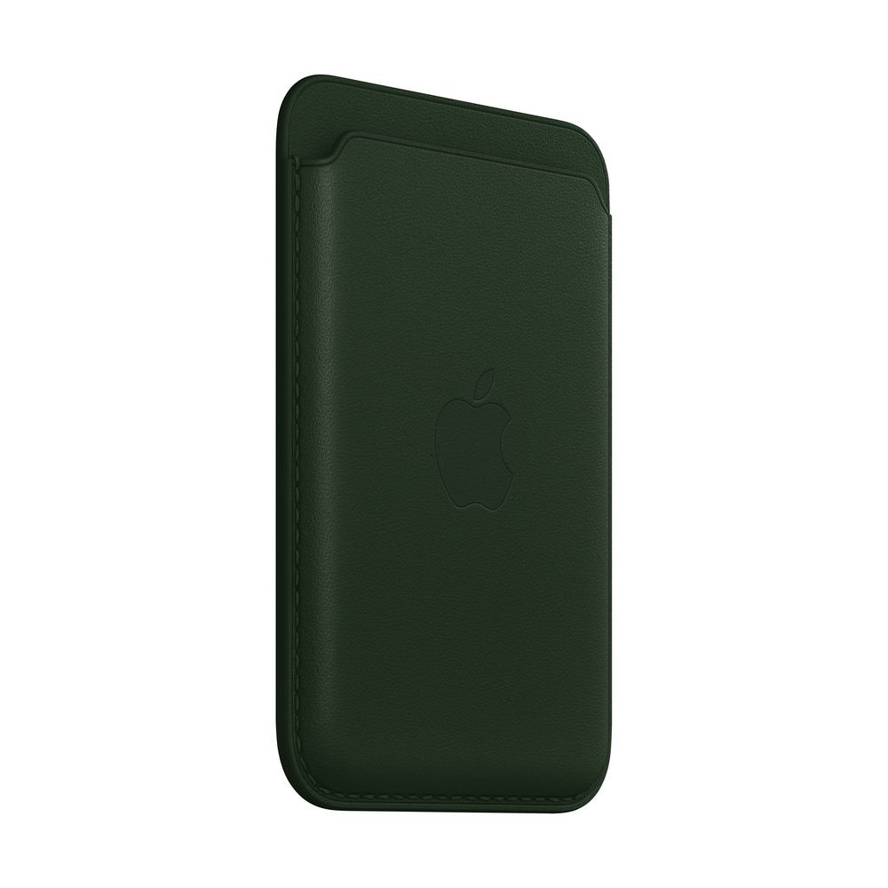 Кожаный чехол-бумажник MagSafe для iPhone. Цвет: "Зелёная секвойя"