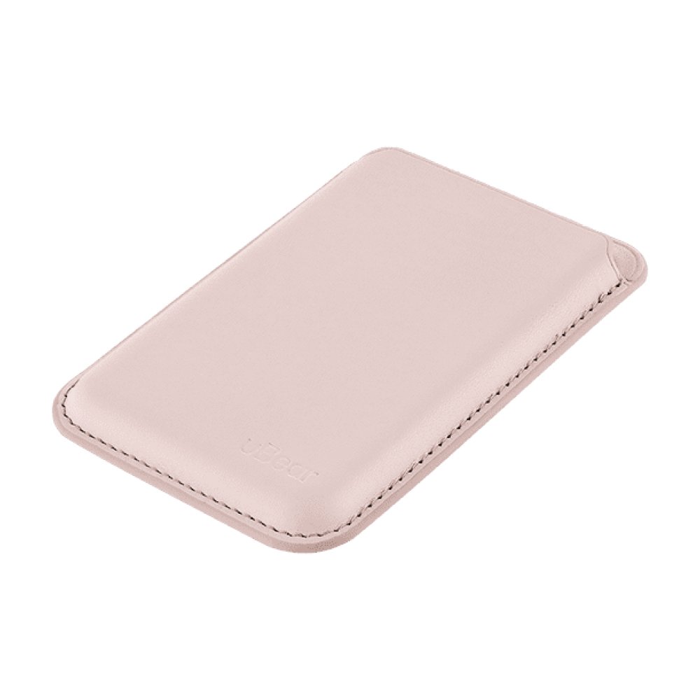 Магнитный бумажник Ubear Shell Case с Magsafe, эко-кожа. Цвет: светло-розовый
