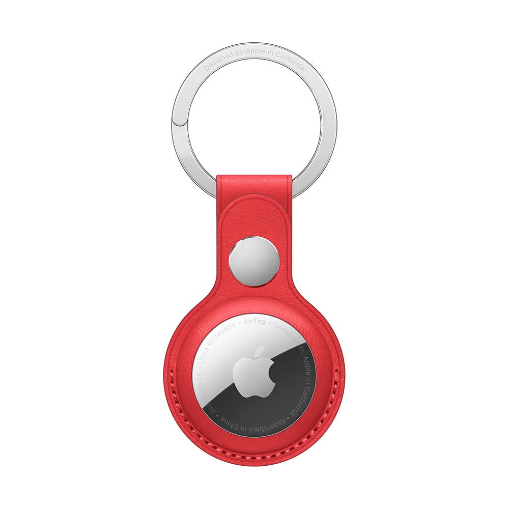 Кожаный брелок для AirTag с кольцом для ключей. Цвет: (PRODUCT)RED