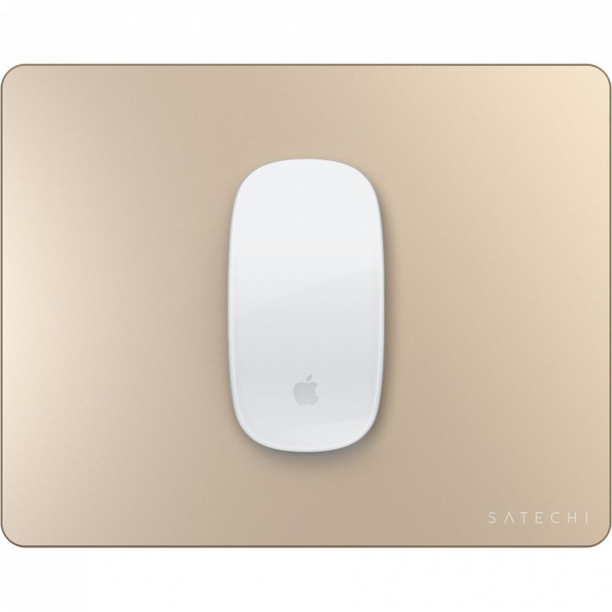 Коврик Satechi Aluminum Mouse Pad для компьютерной мыши. Материал алюминий. Цвет золотой