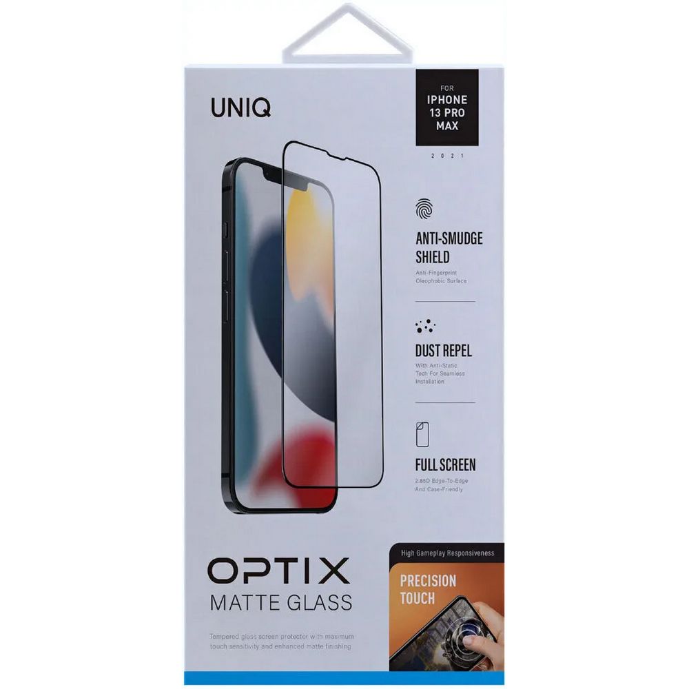 Защитное стекло Uniq OPTIX Matte (матовое) для iPhone 13 Pro Max. 2.85D.