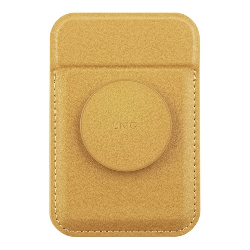 Магнитный бумажник UNIQ FLIXA Magnetic card holder Pop-out Grip-stand. Цвет: желтый