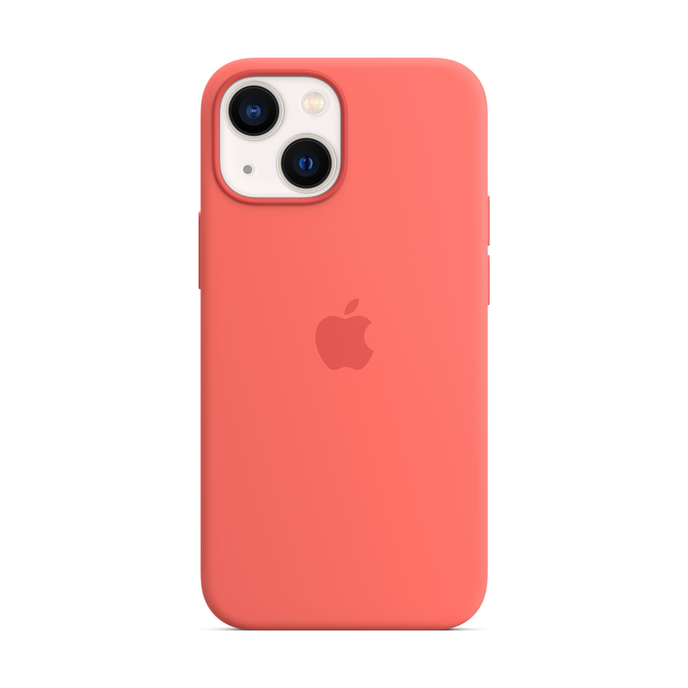 Силиконовый чехол MagSafe для iPhone 13 mini. Цвет: "Розовый помело"