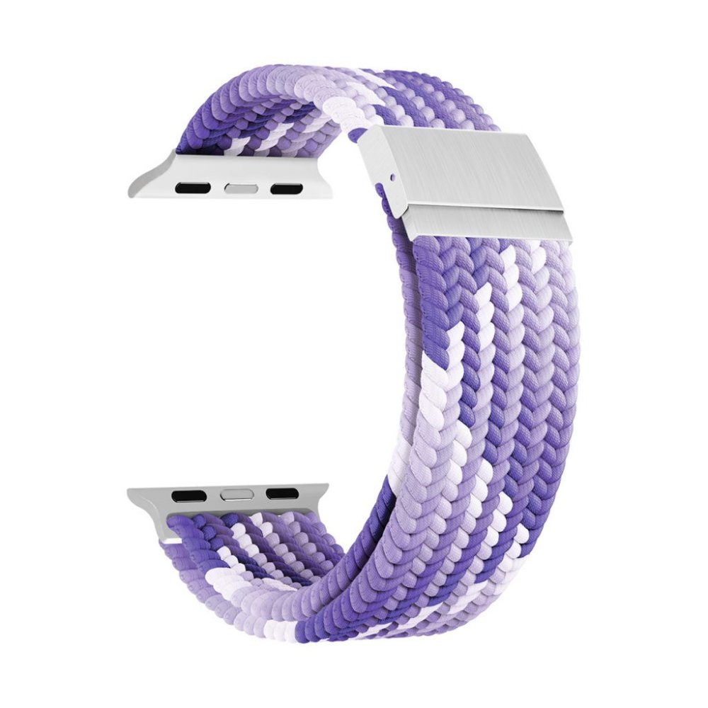 Ремешок нейлоновый Lyambda Pleione для Apple Watch 42/44/45/49мм. Цвет: фиолетовый/белый