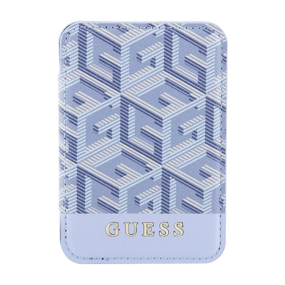 Магнитный бумажник Guess Wallet Cardslot Magsafe PU G CUBE with metal logo. Цвет: синий