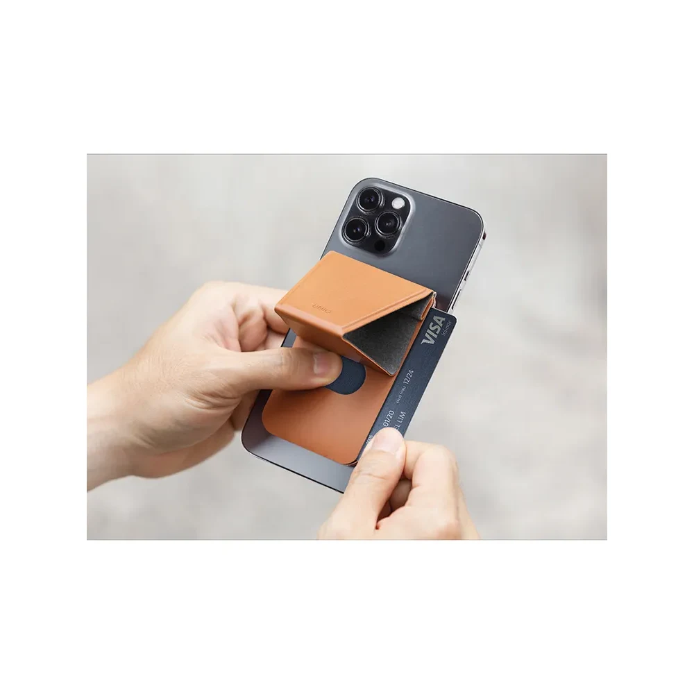 Магнитный бумажник UNIQ с функцией стенда LYFT Magnetic. Цвет: коричневый