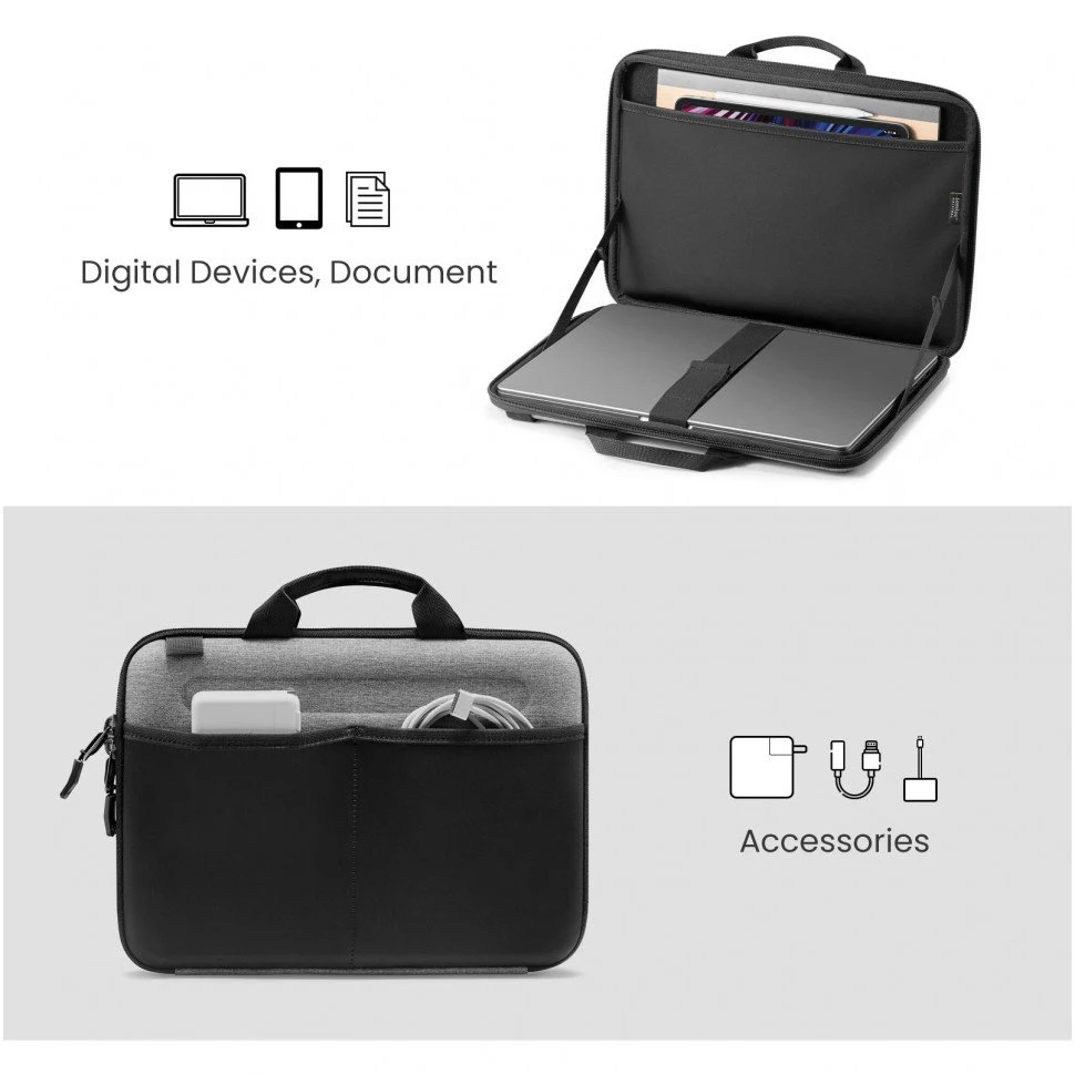 Сумка Tomtoc FancyCase Laptop Shoulder Bag A25 для ноутбуков 13". Цвет: серый